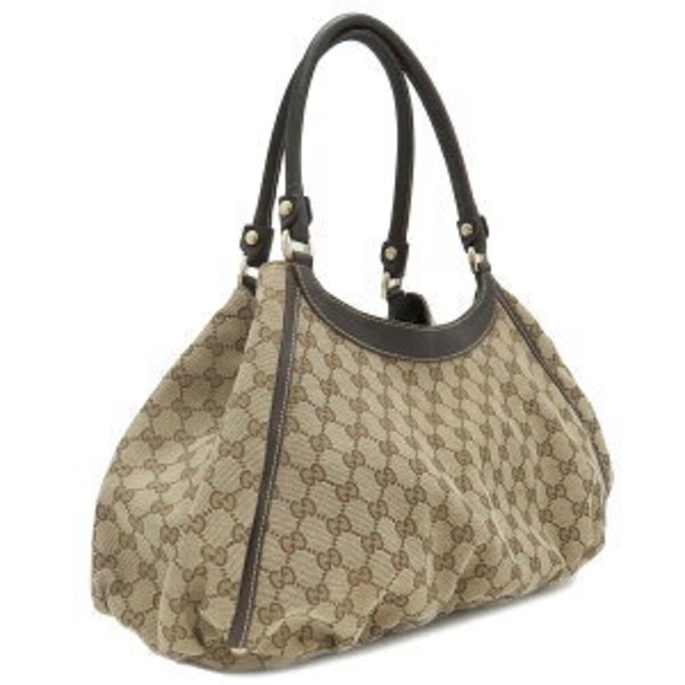 Gucci Tote Bag ring Shoulder GG Canvas Beige Brown - Picture 2 of 6